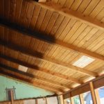Wood beams and ceiling sandblasting in Rocklin California