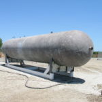 Tank sandblasting in Yuba City California that we then painted 10